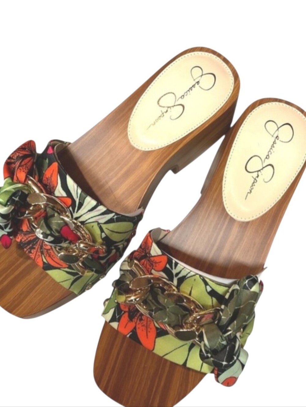Jessica Simpson Tropical Floral Knot Slide Sandals | Size 7.5 - New In Box - Picture 2 of 5